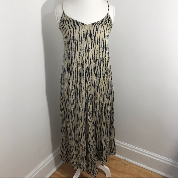 Zara Tan and Navy Stripe Summer Dress - Picture 4 of 10